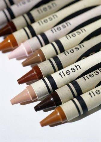 Flesh colored crayons