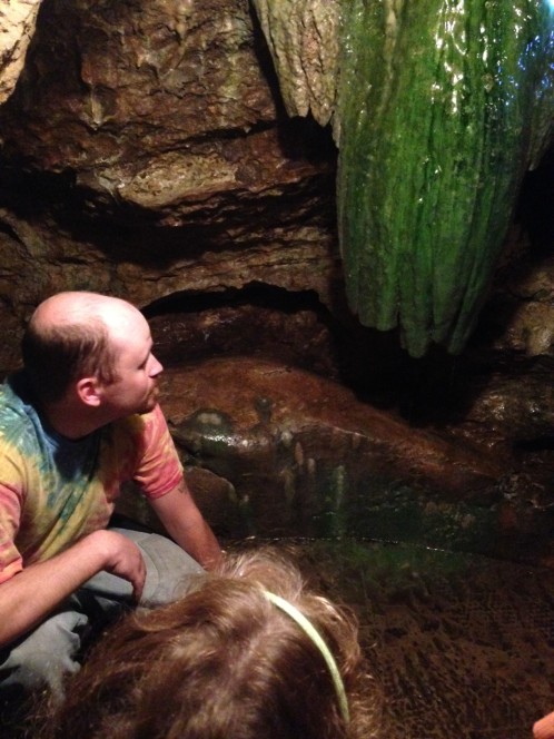 Derwin and Jess w green stalactite